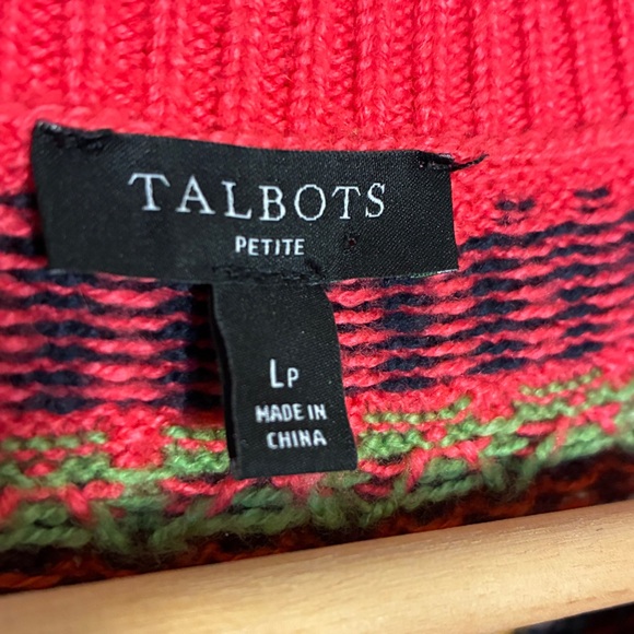 Talbots Colorful Patterned Crew Neck Sweater Women’s Petite Large (LP) - Picture 4 of 4